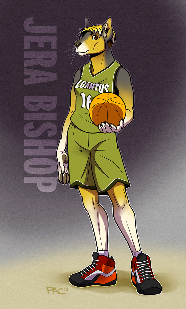 2013 5_fingers anthro athletic ball basketball_(ball) basketball_uniform biped black_claws black_fur black_nose blonde_hair breasts character_name claws clothed clothing digital_drawing_(artwork) digital_media_(artwork) english_text fba female footwear front_view full-length_portrait fur gloves_(marking) gradient_background grey_background grey_pawpads hair handpaw holding_ball holding_object humanoid_hands inner_ear_fluff jera_bishop legwear lighting looking_at_viewer mammal markings multicolored_fur muzzle_(marking) muzzle_scabs orange_fur outline pac patagonian_mara pawpads paws portrait rodent shadow shirt shoes short_hair shorts simple_background small_breasts smile sneakers snout socks socks_(marking) solo sportswear standing tan_background tank_top text tomboy uniform whiskers white_fur