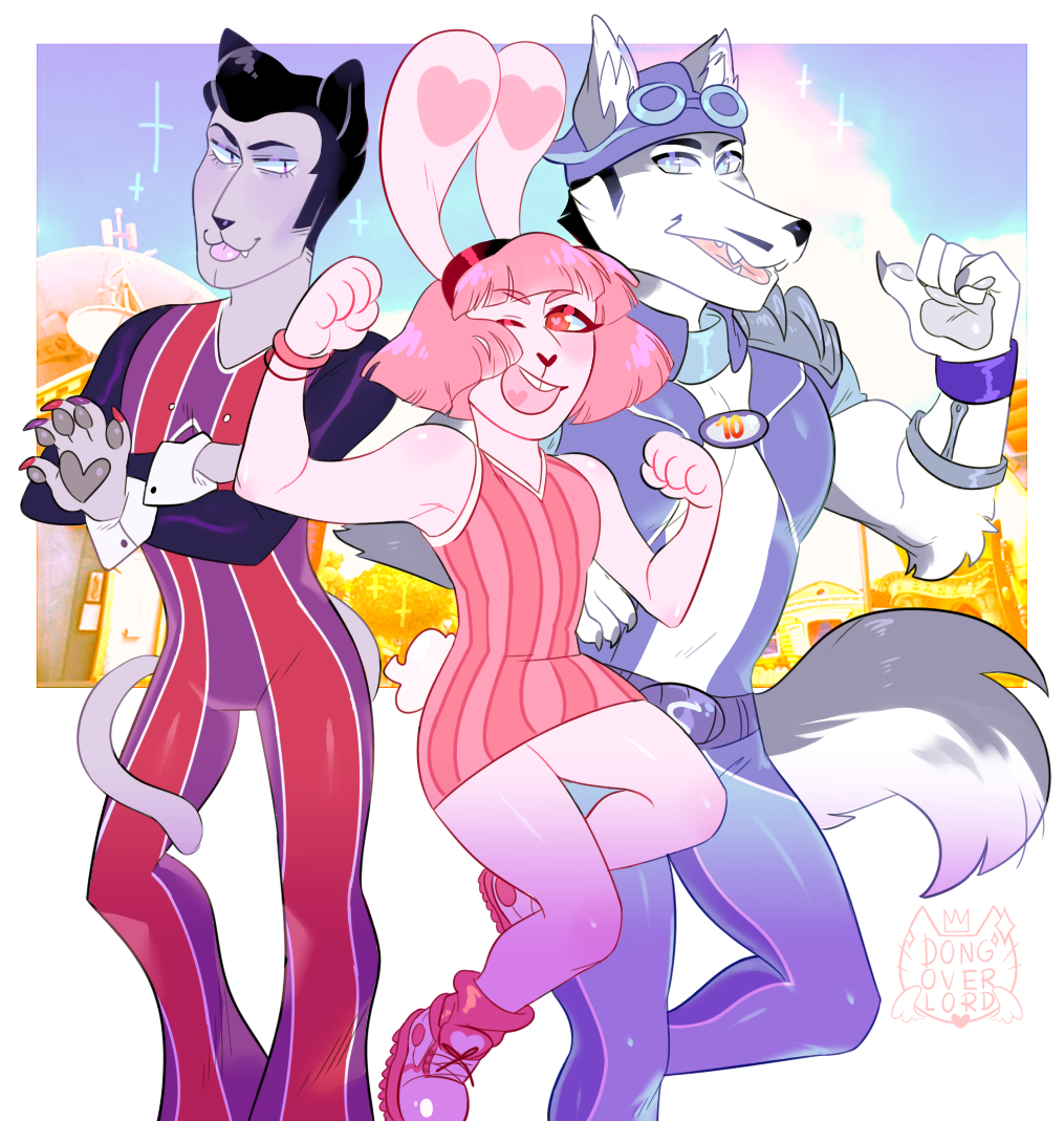 &lt;3 &lt;3_eyes &lt;3_pawpads canine cat clothed clothing cute dongoverlord feline female footwear fully_clothed group invalid_tag lagomorph lazytown male mammal pants pawpads rabbit robbie_rotten sparkles sportacus stephanie_(lazytown) suit wolf