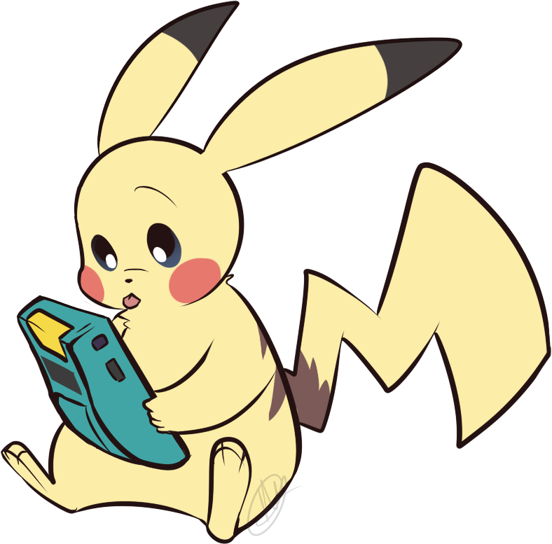 2017 3_toes 5_fingers alpha_channel back_markings blue_eyes digital_drawing_(artwork) digital_media_(artwork) dipstick_ears fur game_boy gaming gatodae holding_object markings nintendo pikachu playing_videogame pok&eacute;mon pok&eacute;mon_(species) red_cheeks signature simple_background sitting solo toes tongue tongue_out transparent_background video_games yellow_fur