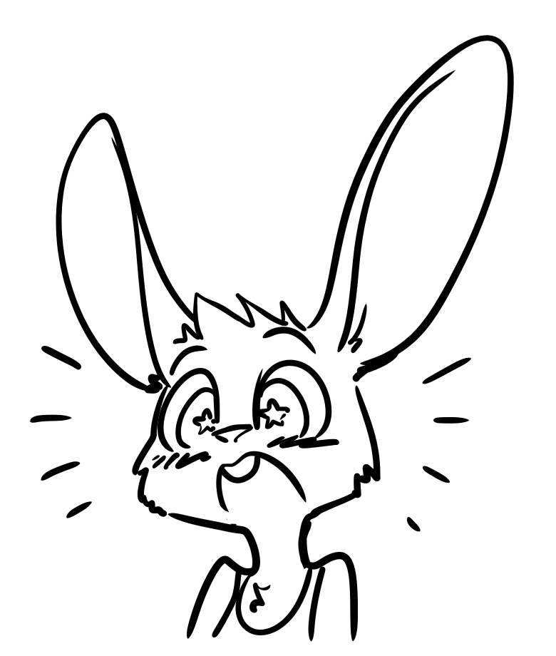 2018 ambiguous_gender anthro big_ears black_and_white blush buckteeth bust_portrait chest_tuft clothed clothing disney fan_character fuel_(artist) head_tuft lagomorph mammal monochrome portrait rabbit shocked simple_background solo star_eyes sunny_(trash_character) teeth tuft white_background zootopia