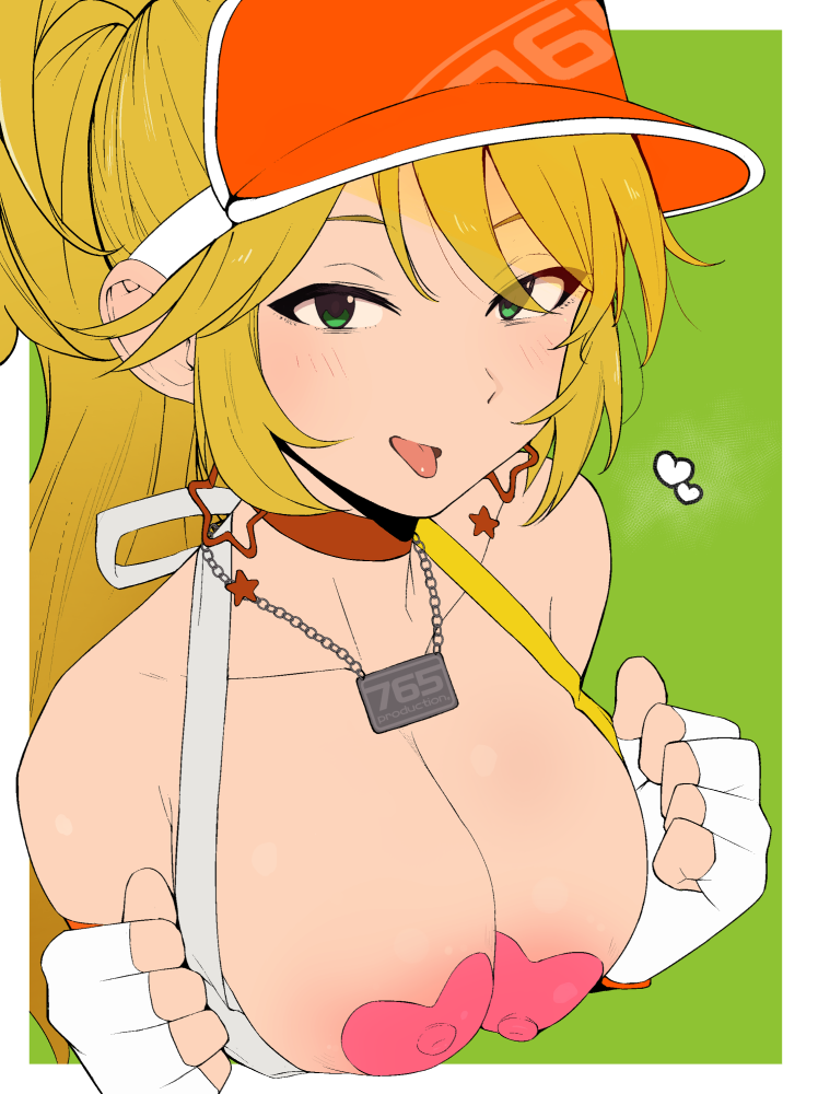 artist_request blush breasts character_request erect_nipples hat large_breasts smile