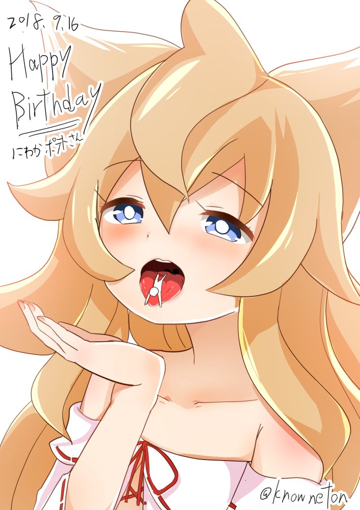 blonde_hair blue_eyes borrowed_character bright_pupils giantess happy_birthday long_hair noneto open_mouth original tongue tongue_out twitter_username vore
