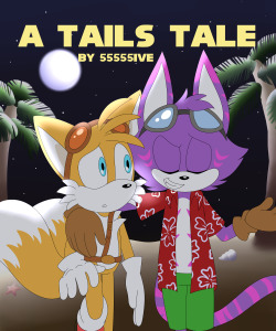 2_tails beach blue_eyes canine cat chest_fur chocolatechippi clothed clothing eyes_closed feline fox gloves male mammal miles_prower multi_tail night seaside shorts sonic_(series) sonic_series sonic_universe tails_(disambiguation) text topless tree