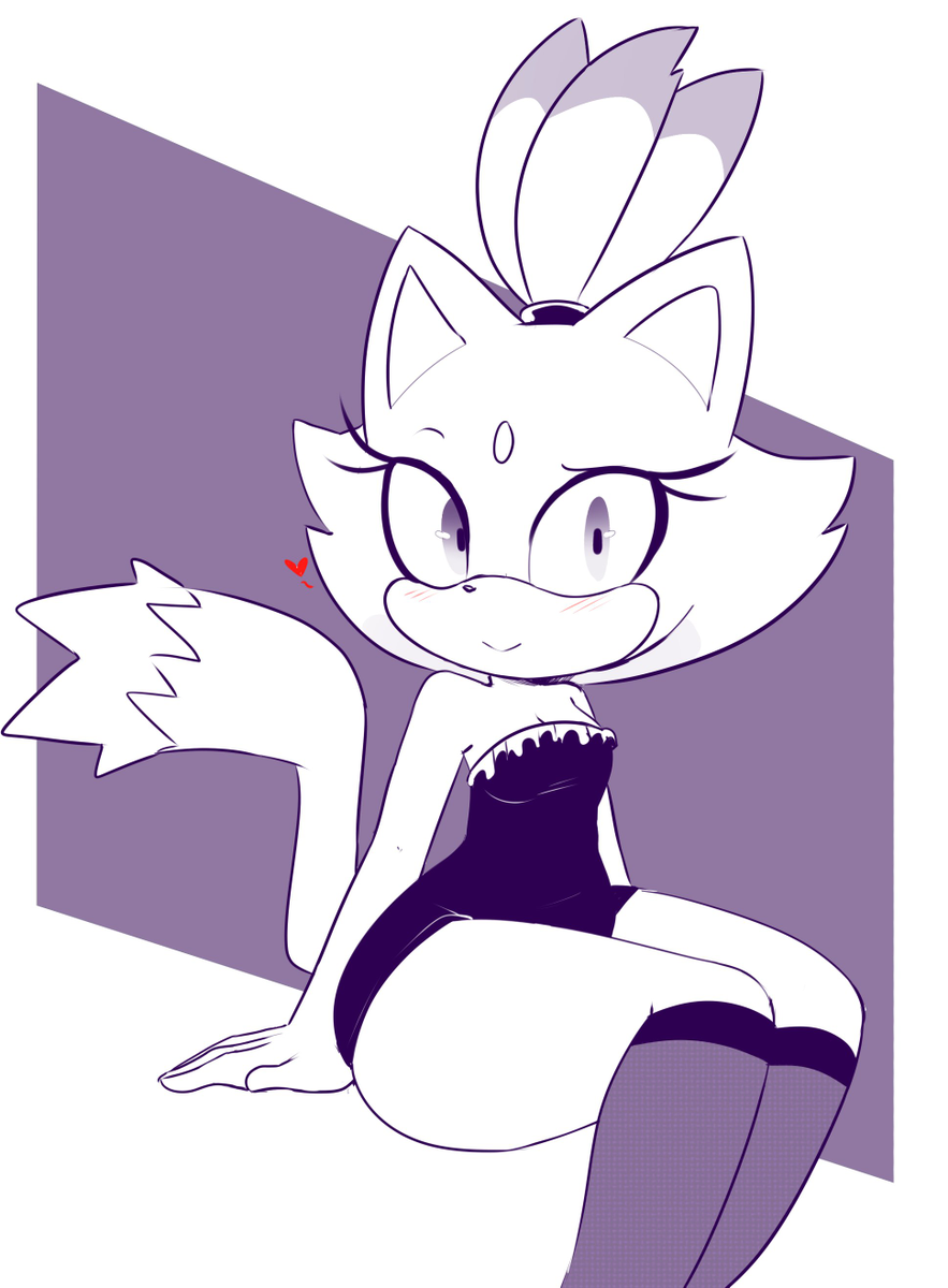 &lt;3 2018 anthro blaze_the_cat blush breasts butt cat cleavage clothed clothing digital_media_(artwork) dress eyelashes feline female fur hair hairband hearlesssoul hi_res legwear looking_at_viewer mammal simple_background sitting smile solo sonic_(series) stockings strapless_dress thick_thighs video_games
