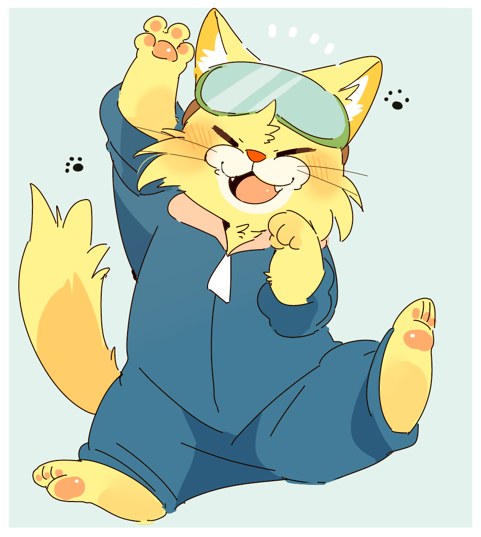 anthro cat clothed clothing coveralls eyewear feline fully_clothed goggles hyaku1063 male mammal nintendo pawpads solo spitz_(warioware) video_games warioware whiskers