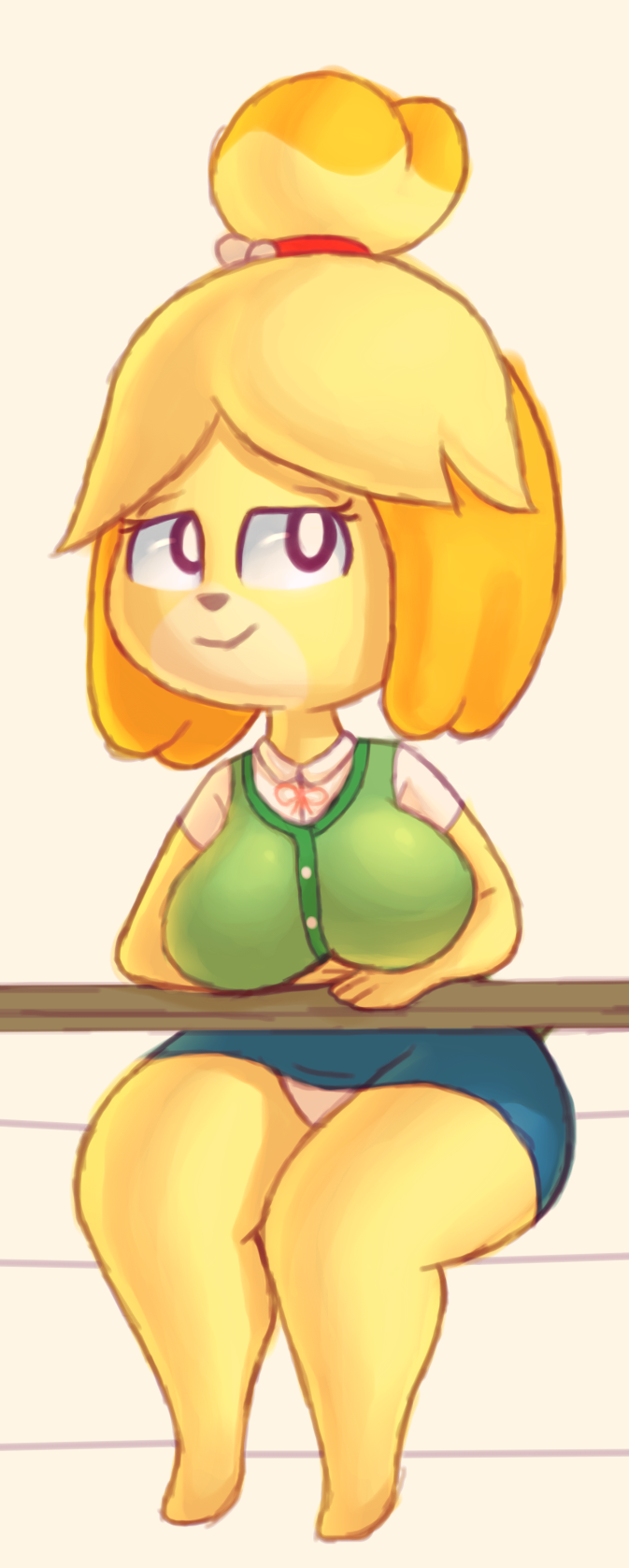 animal_crossing anormaluser canine dog female isabelle_(animal_crossing) mammal nintendo video_games