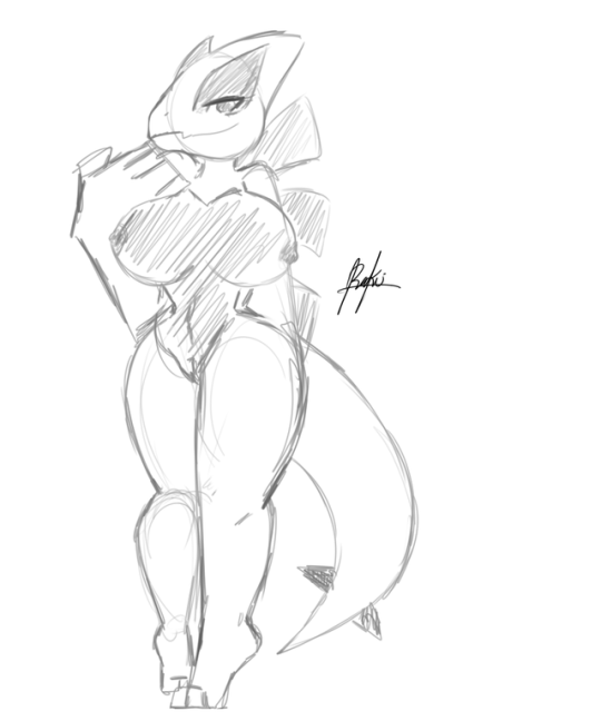 anthro big_breasts breasts female greyscale legendary_pok&eacute;mon looking_at_viewer lugia monochrome nic-m-lyc nintendo nipples nude pok&eacute;mon pok&eacute;mon_(species) simple_background solo video_games white_background