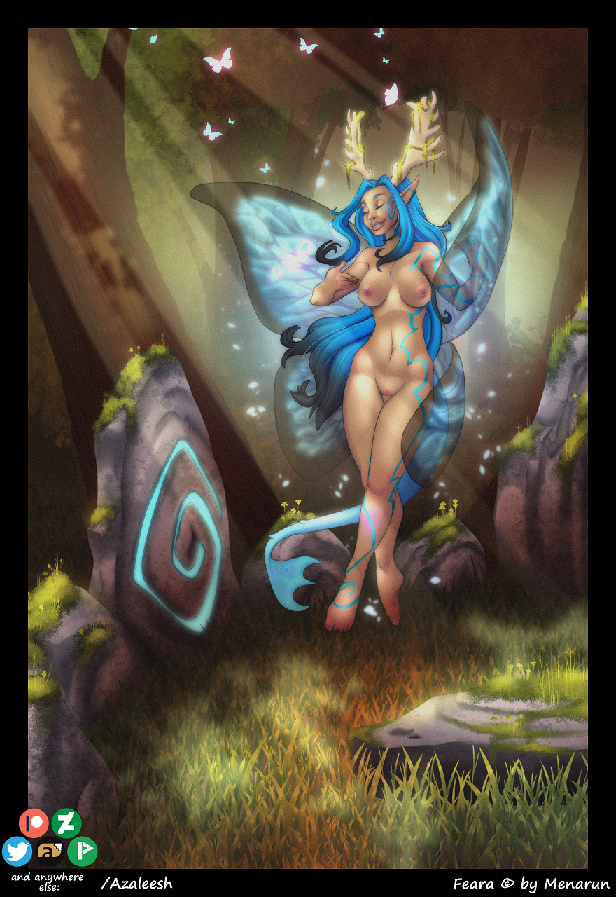 animal_humanoid arthropod azaleesh breasts butterfly celtic fairy feara female hi_res humanoid insect insect_humanoid nipples pussy stonecircle stones wings