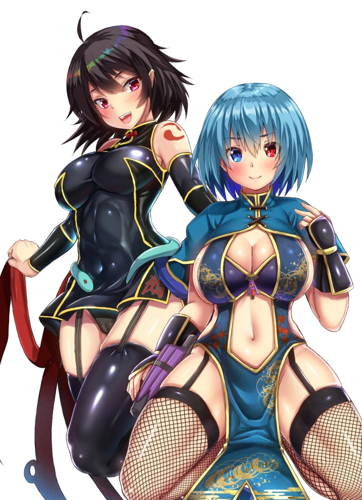 :d adapted_costume ahoge alternate_costume asymmetrical_wings bangs bare_shoulders black_dress black_hair black_legwear black_panties blue_capelet blue_dress blue_eyes blue_hair blue_wings blush bow breasts cameltoe capelet check_translation china_dress chinese_clothes cleavage closed_umbrella commentary_request covered_navel detached_sleeves dress dutch_angle ebi_193 eyebrows_visible_through_hair feet_out_of_frame fishnet_legwear fishnets full_body garter_straps hair_between_eyes hand_up heterochromia houjuu_nue large_breasts leaf_print leg_up looking_at_viewer multiple_girls navel open_mouth panties pantyshot pelvic_curtain pointy_ears purple_umbrella red_bow red_eyes red_footwear red_wings seiza shiny shiny_clothes shiny_skin shoe_bow shoes short_dress short_hair shoulder_tattoo simple_background sitting skindentation smile snake stomach tatara_kogasa tattoo thighhighs thighs touhou translation_request umbrella underwear vambraces white_background wing_hold wings