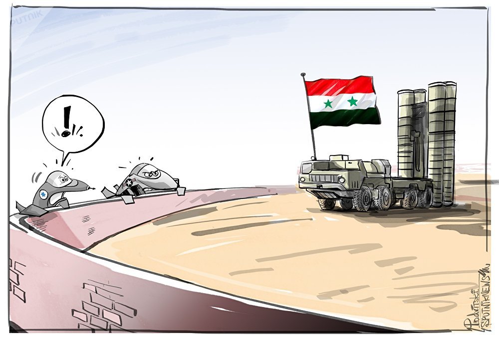 aircraft airplane day desert f-16 f-35 flag jet living_aircraft living_machine machine military missile_launcher outside podvinski_(sputnik_international) political_cartoon politics sputnik_international syria_(country) syrian_flag truck vehicle