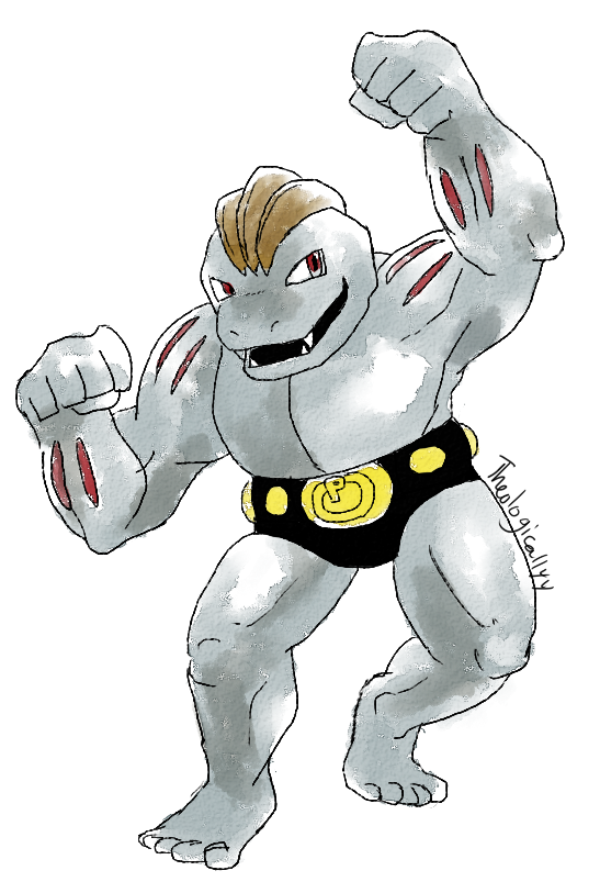 2015 artsy-theo belt biceps biped black_clothing clothed clothing crest digital_drawing_(artwork) digital_media_(artwork) fangs feet fist fist_pump front_view full-length_portrait grey_skin humanoid humanoid_feet humanoid_hands looking_aside looking_away machoke male multicolored_skin muscular muscular_male muscular_thighs nintendo not_furry open_mouth open_smile pecs plantigrade pok&eacute;mon pok&eacute;mon_(species) portrait pose quads raised_arm raised_heel red_eyes red_skin red_stripes signature simple_background smile solo standing striped_skin stripes style_parody toony topless triceps two_tone_skin underwear video_games white_background