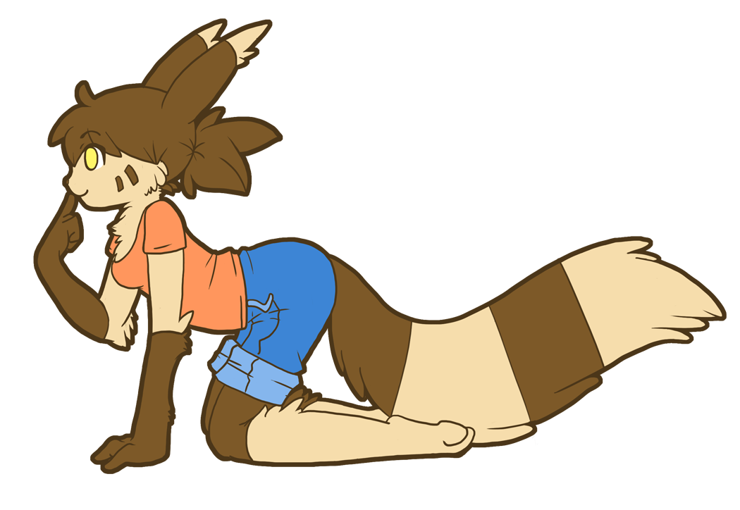 alpha_channel anthro clothed clothing crouching female furret mammal morgan mustelid nintendo pok&eacute;mon pok&eacute;mon_(species) simple_background thehiggles transparent_background video_games