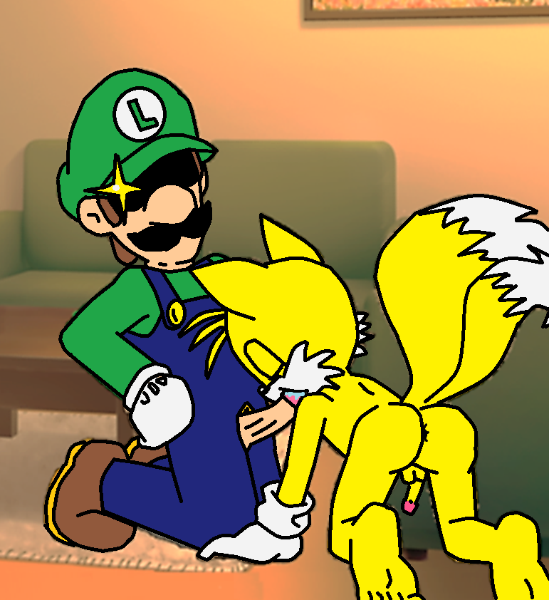 anus big_butt butt canine crossover duo erection facial_hair feet fox human licking luigi male male/male mammal mario_bros miles_prower mobian_(species) mustache nintendo oral oruma_(artist) penis soles sonic_(series) toes tongue tongue_out video_games