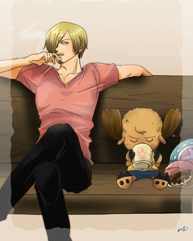 2boys age_difference artist_request multiple_boys one_piece sanji source_request tony_tony_chopper