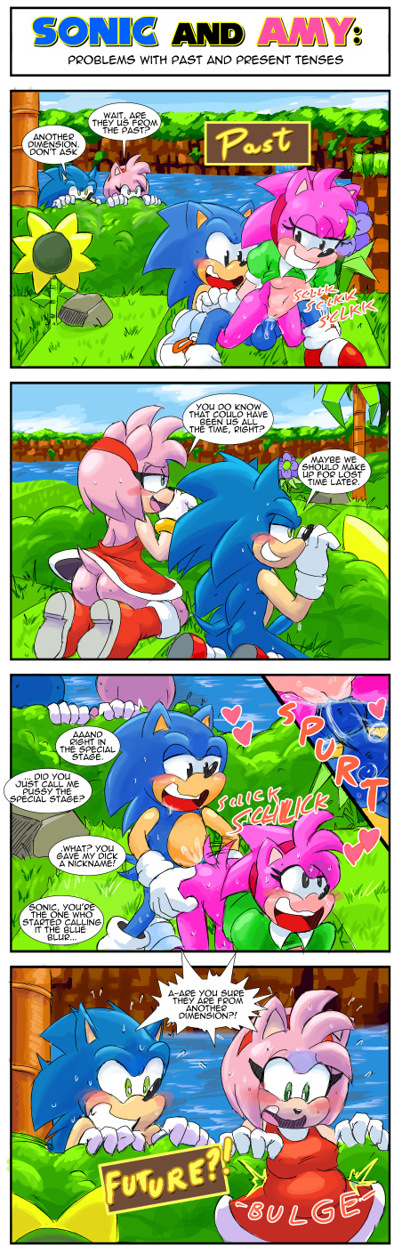 &lt;3 ahegao all_fours amy_rose blush boots bottomless breasts chair_position clothed clothing clothing_lift comic cum cum_in_pussy cum_inside doggystyle dress drooling english_text extraspecialzone female footwear from_behind_position green_eyes group hairband happy happy_sex hedgehog humor impregnation looking_pleasured male male/female mammal no_underwear onomatopoeia penetration pregnant rosy_the_rascal saliva sex shirt shirt_lift shocked shoes small_breasts sonic_(series) sonic_the_hedgehog sound_effects speech_bubble square_crossover sweat t-shirt text time_travel vaginal vaginal_penetration