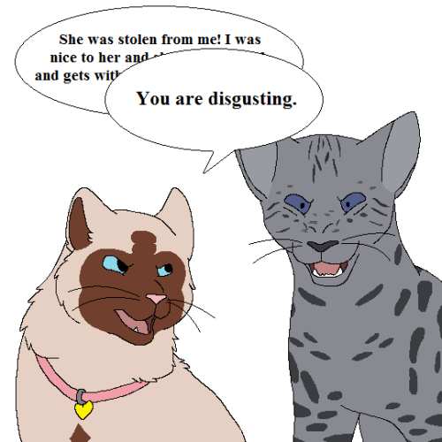 2015 ambiguous_gender angry ashfur_(warriors) birman_cat black_whiskers blue_eyes bluekyokitty brown_body brown_fur brown_inner_ear collar collar_tag crossover dialogue digital_drawing_(artwork) digital_media_(artwork) domestic_cat duo english_text fae_(serenity) felid feline felis feral flat_colors fur grey_body grey_fur grey_inner_ear grey_nose heart_collar_tag himalayan_cat low_res mammal markings mixed_breed open_mouth pink_collar pink_nose pink_tongue sebdoggo simple_background speech_bubble spots spotted_body spotted_fur teeth text tongue warriors_(cats) whiskers white_background white_body white_fur