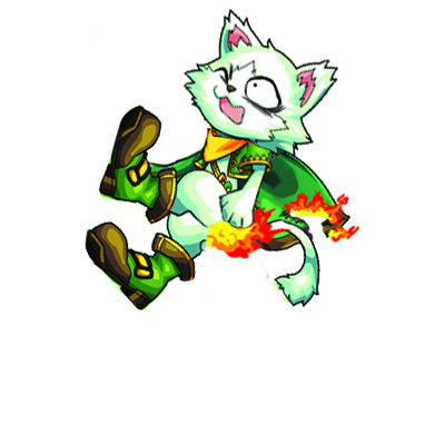 anthro boots bottomless burning burnt_cape butt_on_fire cape clothed clothing domestic_cat felid feline felis fifybear fire footwear hand_on_butt low_res male mammal monster_strike one_eye_closed pain solo spearmint_boots tail