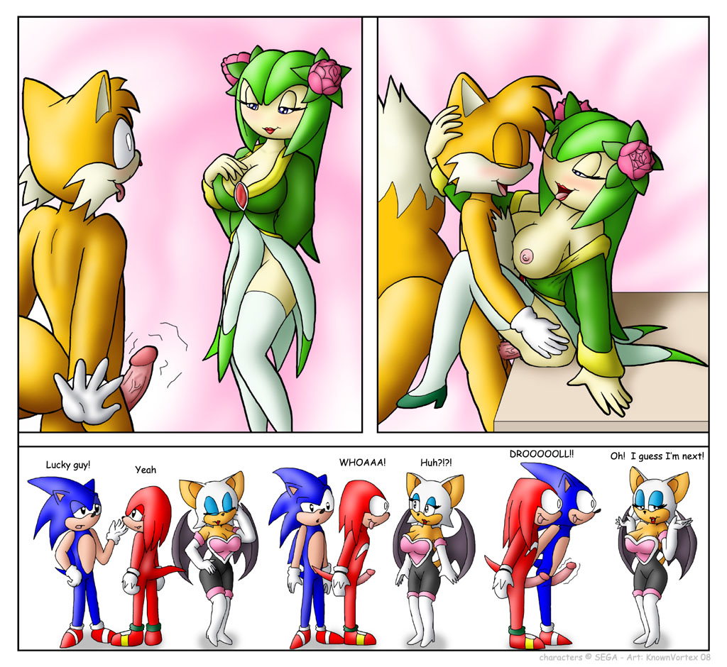 big_breasts breasts canine comic cosmo cosmo_the_seedrian english_text erection female fox furry hedgehog knownvortex knuckles_the_echidna male mammal miles_prower nipples penetration penis rouge_the_bat seedrian sega sex sonic sonic_(series) sonic_team sonic_the_hedgehog sonic_x tails text