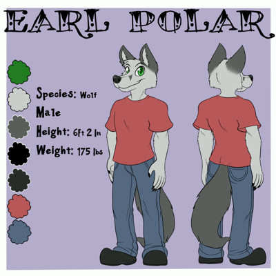 (artist) (character) (general) anthro butt canid canine canis clothing earl_polar fluffy footwear fox front_view fur happy heyitshappydoodles hybrid invalid_tag jeans male mammal model_sheet pants rear_view shirt shoes smile standing wolf