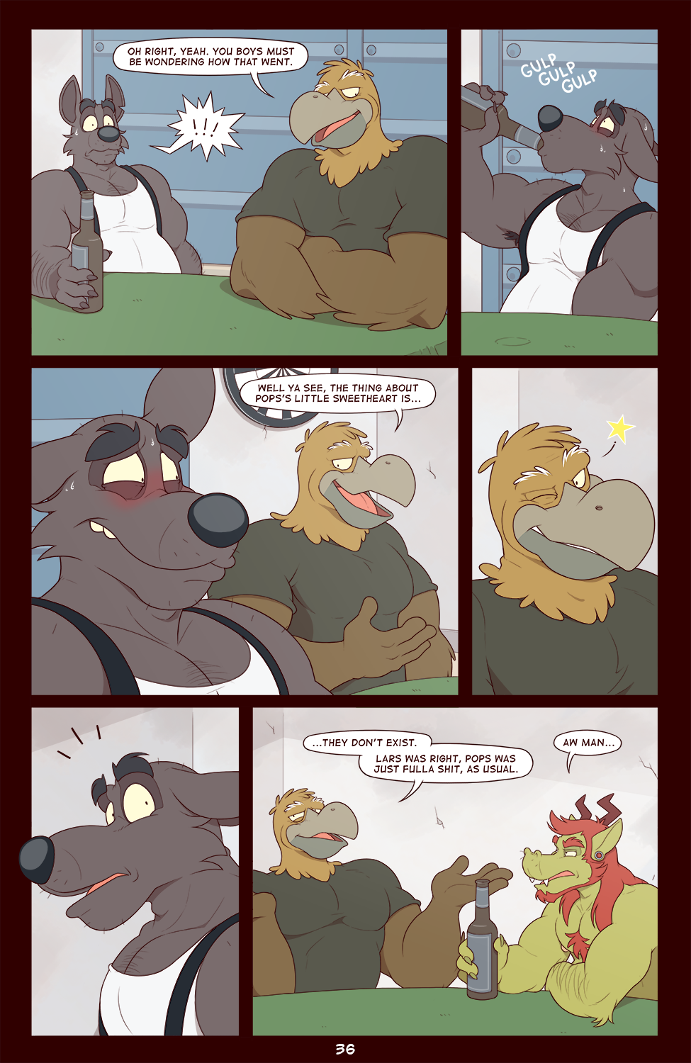 2018 anthro anti_dev avian bird chet_(anti_dev) comic dialogue digital_media_(artwork) dragon gunnar's_dad incestaroos kangaroo male mammal marsupial sabbath