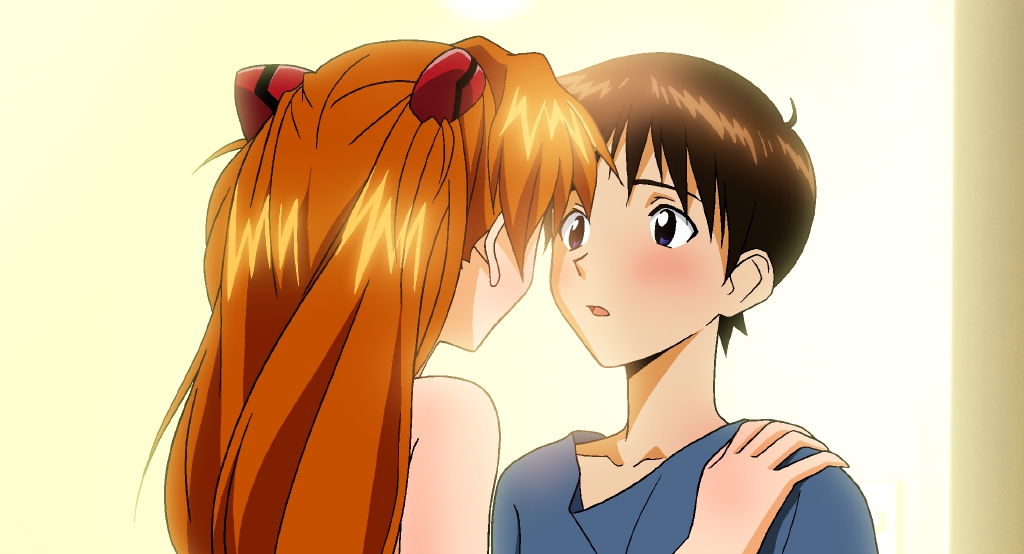 blush dress female girlfriend_of_steel hair_between_eyes hetero ikari_shinji long_hair neon_genesis_evangelion neon_genesis_evangelion:_iron_maiden soryu_asuka_langley twintails