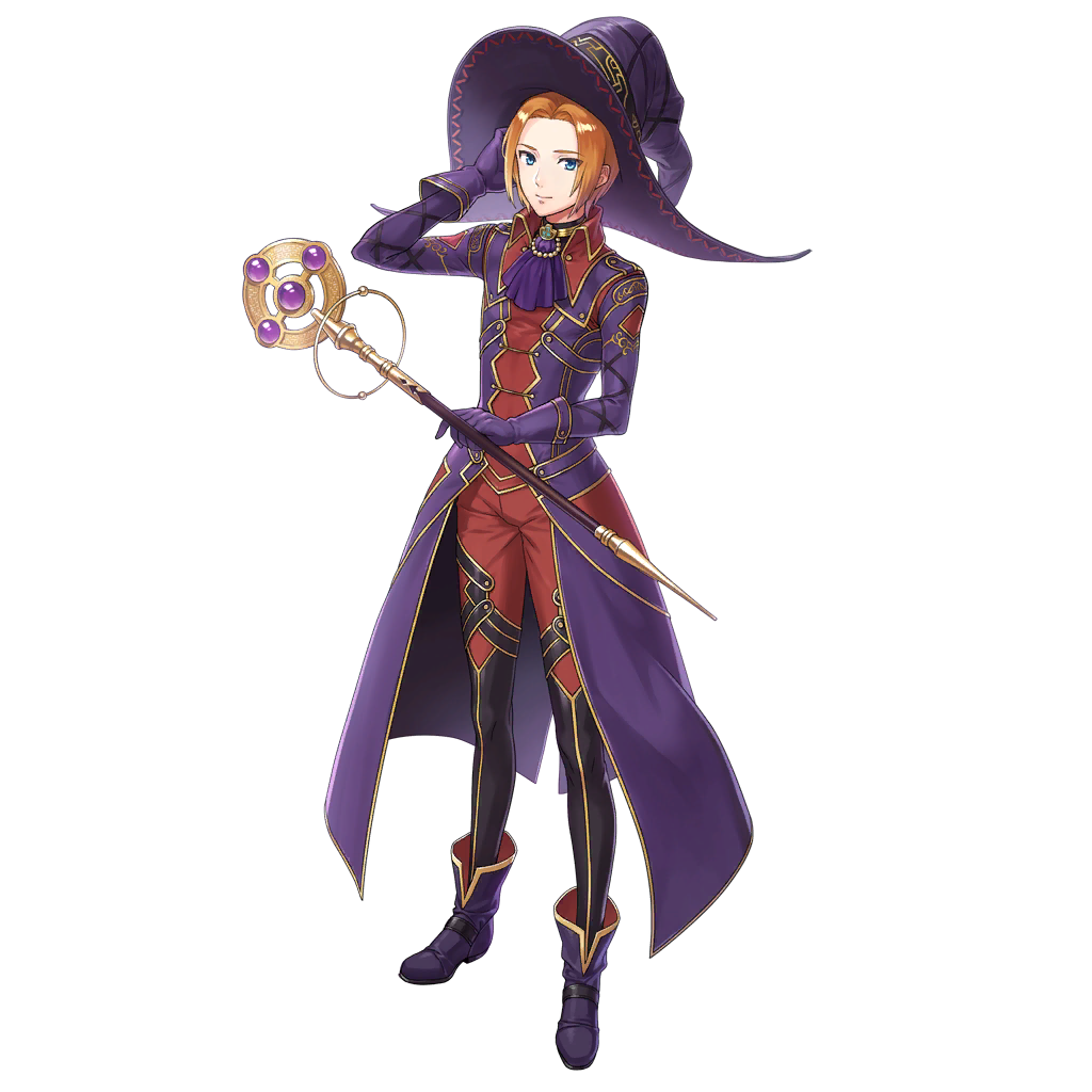 blue_eyes boots full_body gloves hat male_focus official_art orange_hair seth_(star_ocean) solo staff star_ocean star_ocean_anamnesis transparent_background wizard_hat