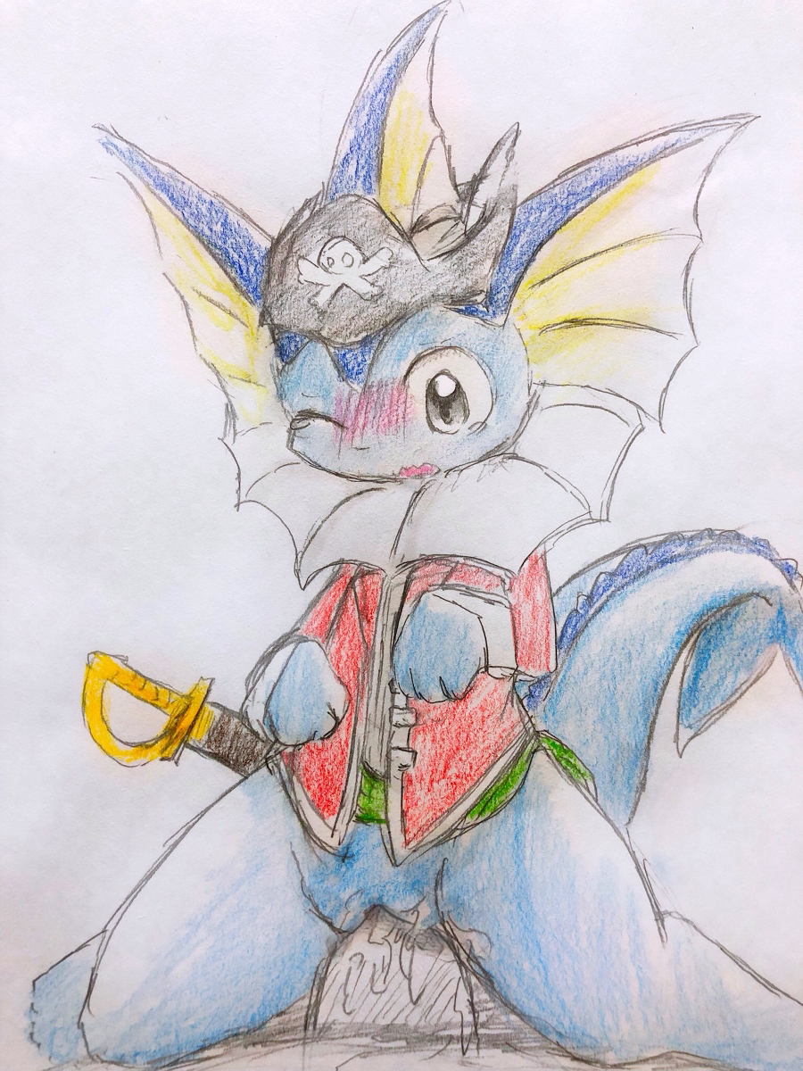 begging begging_pose blush canine clothing colored_pencil_(artwork) costume cowgirl_(disambiguation) disembodied_penis duo edit eeveelution eiroru female feral forked_tail hi_res male male/female mammal melee_weapon nintendo one_eye_closed open_mouth penetration penis pirate_hat pok&eacute;mon pok&eacute;mon_(species) pussy pussy_juice sex simple_background solo solo_focus spread_legs spreading sword traditional_media_(artwork) uncensored vaginal vaginal_penetration vaporeon video_games weapon