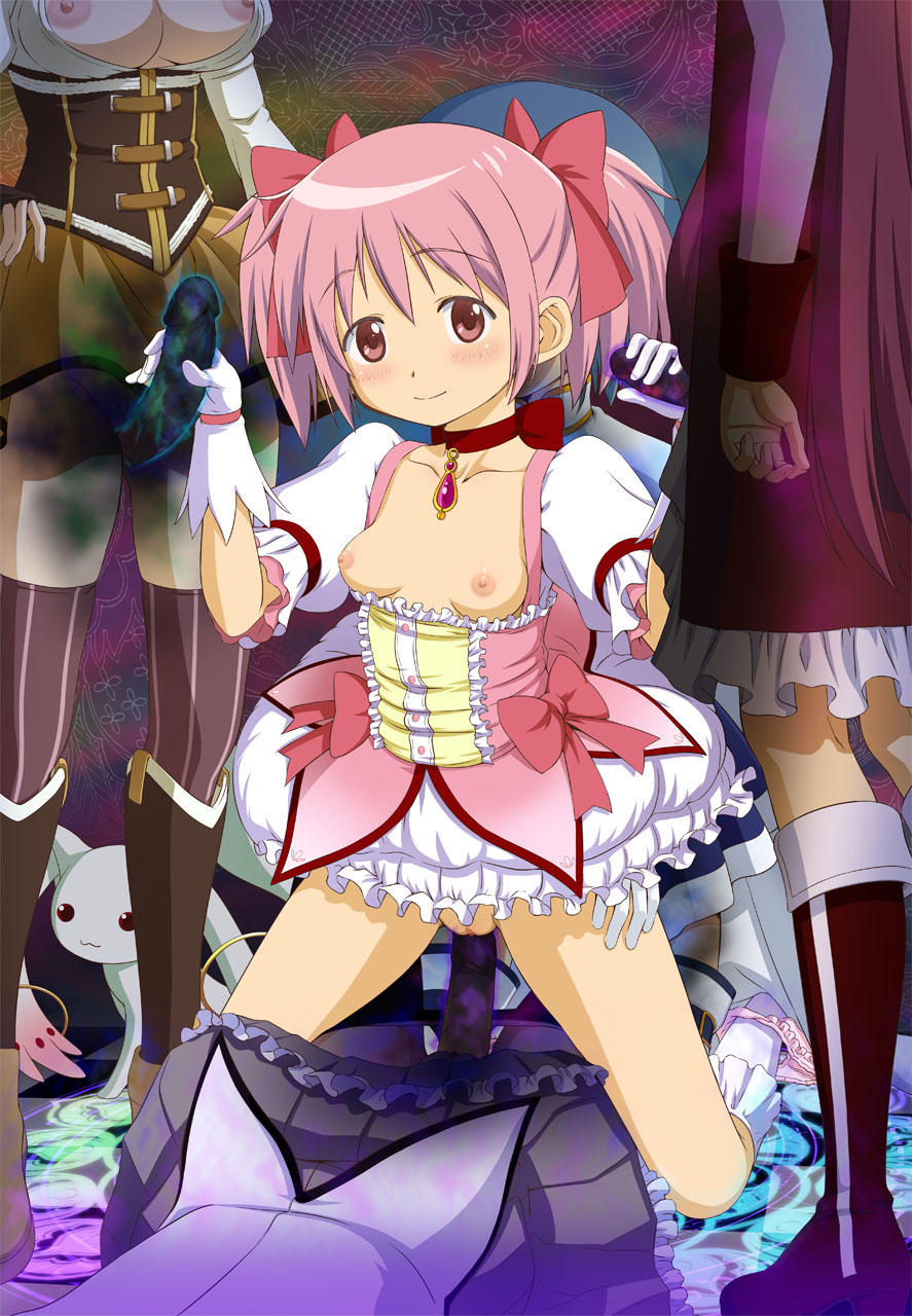 akemi_homura blue_hair boots breasts breasts_outside brown_footwear bubble_skirt checkered checkered_floor choker collarbone commentary_request corset double_handjob eyebrows_visible_through_hair frills futanari gangbang gloves group_sex handjob highres imminent_sex imminent_vaginal jewelry kaname_madoka knee_boots kneeling kyubey large_breasts long_hair looking_at_viewer magical_girl mahou_shoujo_madoka_magica md5_mismatch miki_sayaka multiple_girls nipples panties pantyhose pantyhose_pull penis pink_panties puffy_short_sleeves puffy_sleeves pussy red_choker red_eyes red_footwear red_hair sakura_kyouko short_hair short_sleeves short_twintails skirt skirt_lift smile solo_focus striped striped_legwear thighhighs tomoe_mami tooo twintails underwear vertical-striped_legwear vertical_stripes very_long_hair white_gloves