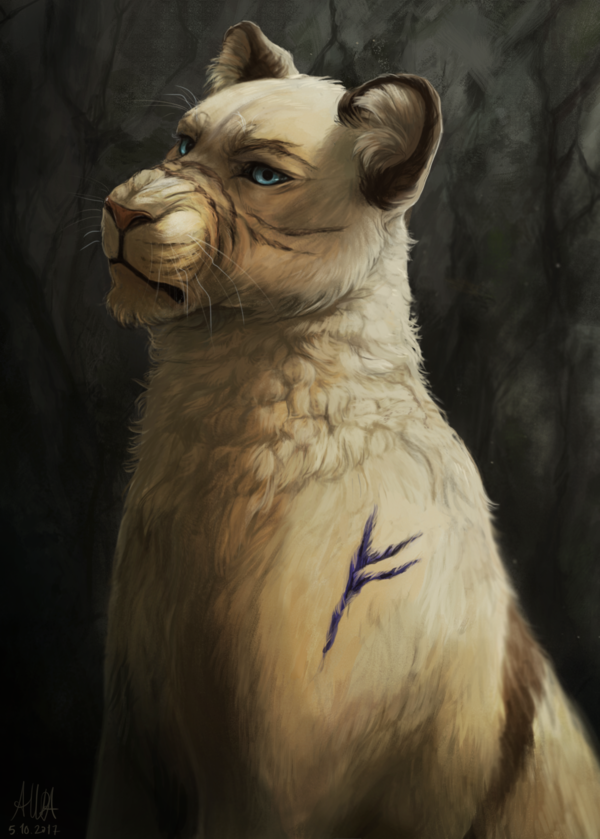 2017 aurru blue_eyes digital_media_(artwork) feline feral fur mammal simple_background sitting solo tan_fur whiskers