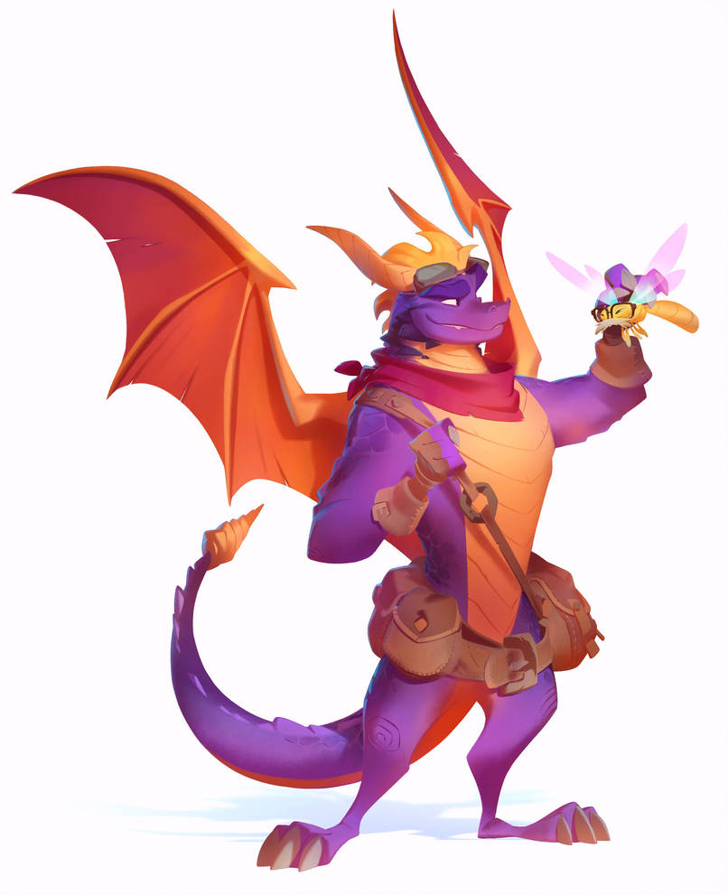 3_toes 4_fingers aged_up anthro anthrofied arthropod bandanna barefoot biped claws clothing dragon dragonfly duo eyebrows eyewear featureless_chest fingerless_gloves glasses gloves goggles horn insect male membranous_wings mostly_nude muscular nicholas_kole plantigrade purple_scales reptile sash scales scalie simple_background smile sparx spines spyro spyro_the_dragon standing teeth toe_claws toes video_games white_background wings yellow_scales