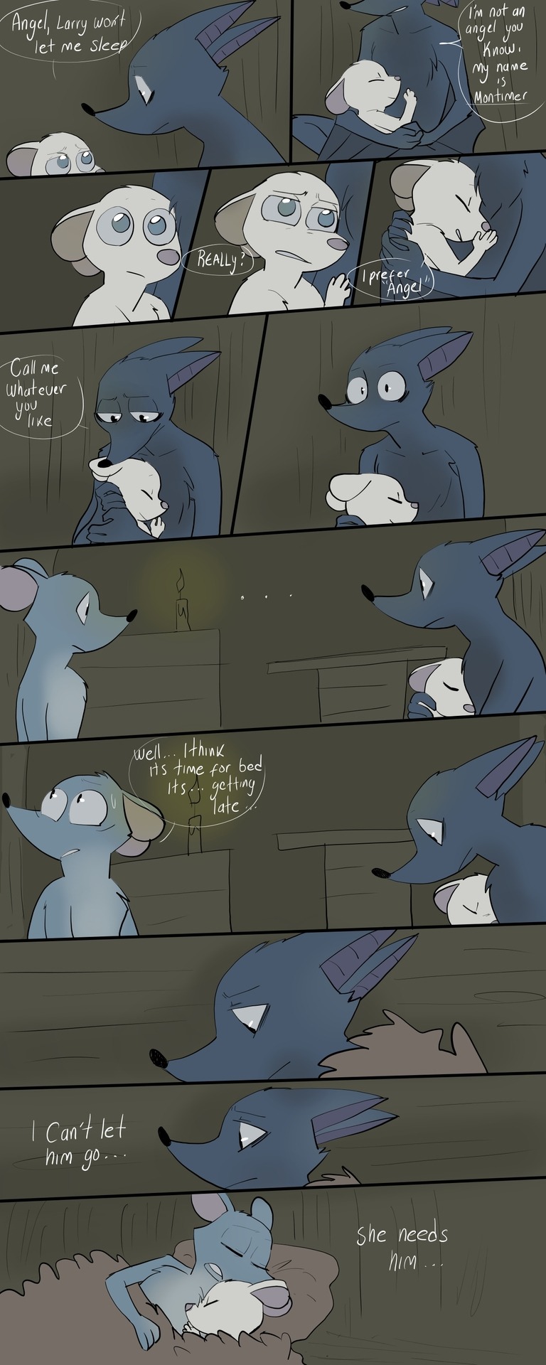 anthro bat candle comic dialogue eyes_closed fire inside lary_(yinller) mammal montimer_(yinller) mouse open_mouth rodent ronnie_(yinller) sleeping smile tree yinller