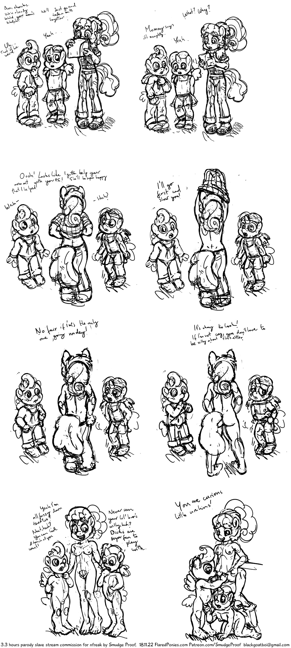 age_difference anthro anthrofied babysitter balls butt cfnf clothing cmnf cub female friendship_is_magic incest my_little_pony penis plaid_stripes_(mlp) pound_cake_(mlp) pubes pumpkin_cake_(mlp) pussy size_difference sketch small_penis smudge_proof undressing young