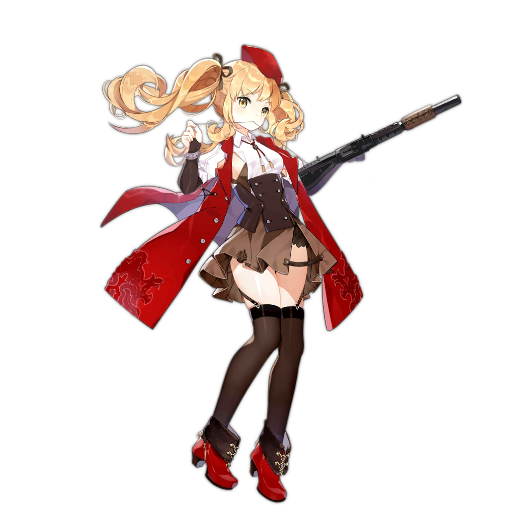 ankle_boots bangs beret black_ribbon black_skirt blonde_hair blouse blush boots breasts bridal_gauntlets brown_dress brown_gloves brown_legwear cloak collared_blouse corset cropped_blouse dress embroidery eyebrows_visible_through_hair floating_hair full_body garter_straps girls_frontline gloves gun hair_ribbon hat holding holding_gun holding_weapon logo long_hair looking_at_viewer mana_(418208360) medium_breasts mod3_(girls_frontline) mouth_hold neck_ribbon official_art puffy_short_sleeves puffy_sleeves red_cloak red_footwear red_hat ribbon short_sleeves side_cutout skindentation skirt solo sten_gun sten_mk2_(girls_frontline) strapless strapless_dress submachine_gun thighhighs thighs transparent_background twintails weapon white_blouse wire yellow_eyes