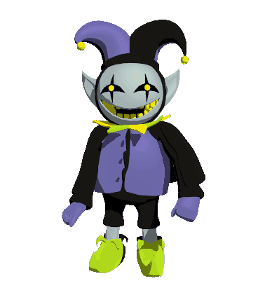 2018 3d_(artwork) animated blue_skin clothed clothing dancing deltarune digital_media_(artwork) floss flossing fortnite fortnite_floss gloves hat humanoid imp jester jevil_(deltarune) looking_at_viewer male meme not_furry open_mouth pointy_ears unknown_artist yellow_eyes
