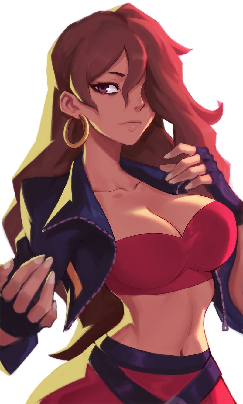 1girl bare_knuckle blaze_fielding breasts cleavage large_breasts long_hair midriff streets_of_rage_4 tagme