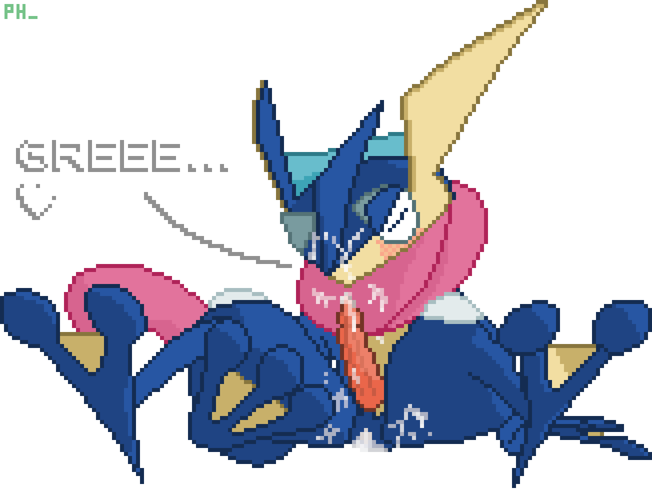 blush cum cum_in_ass cum_inside cum_on_face cum_on_tongue digital_media_(artwork) greninja male male/male nintendo penis phosaggro pixel_(artwork) pok&eacute;mon pok&eacute;mon_(species) solo tongue video_games