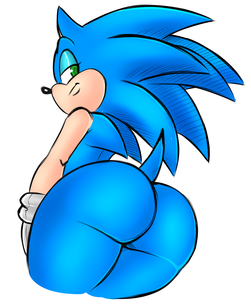 alpha_channel anthro big_butt butt clothing eulipotyphlan girly gloves green_eyes hedgehog looking_back low-angle_view mammal portrait pranky rear_view simple_background sonic_(series) sonic_the_hedgehog three-quarter_portrait transparent_background