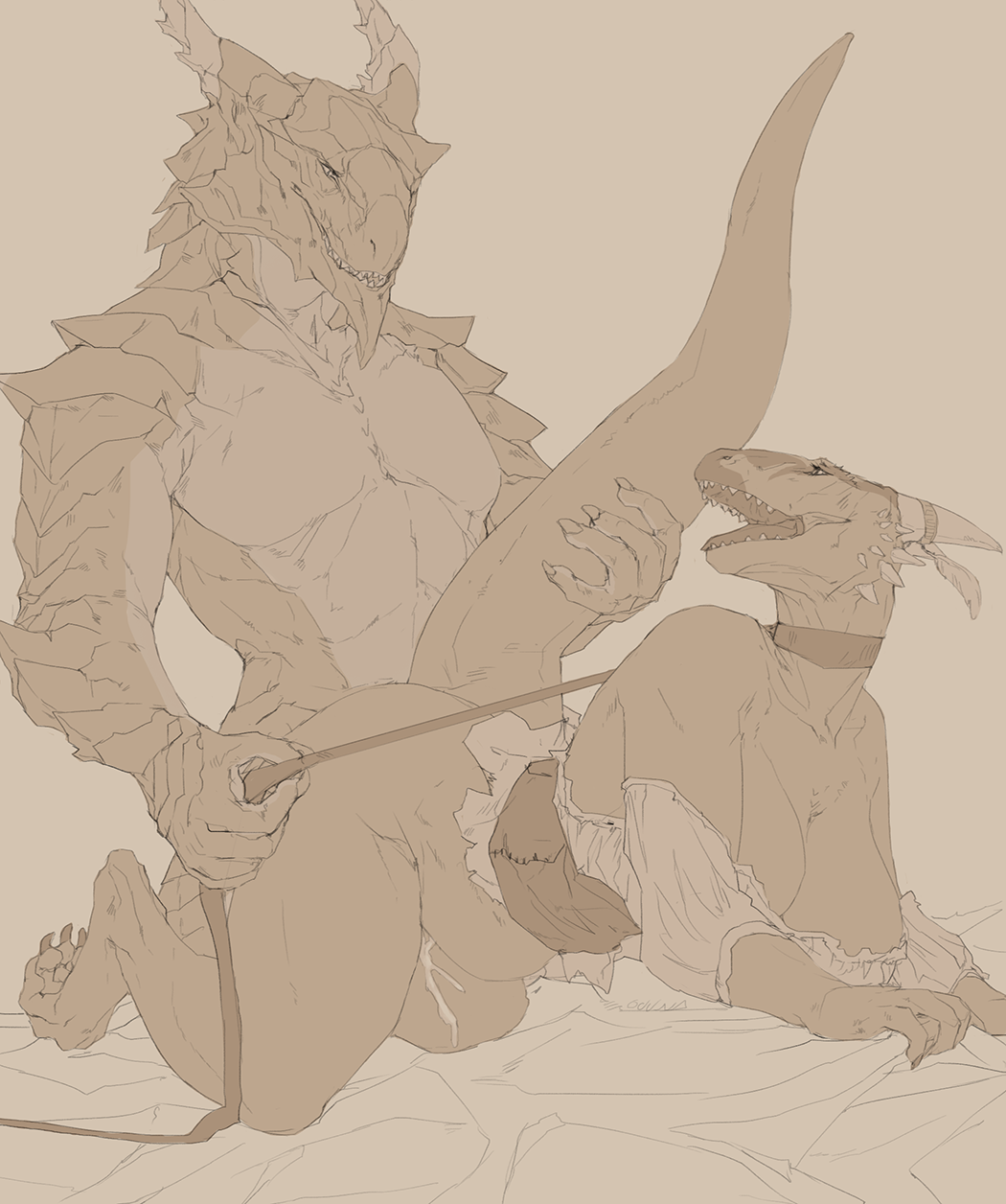 2019 abdominal_bulge abs all_fours ambiguous_penetration anthro argonian big_breasts breasts choker cum cum_inflation digital_drawing_(artwork) digital_media_(artwork) digitigrade doggystyle dragon duo female frill from_behind_position hi_res horn inflation leash lifts-her-tail lizardman looking_back lusty_argonian_maid male male/female molag muscular nude oouna penetration pikes realistic reptile scales scalie sex skyrim tail_grab the_elder_scrolls video_games