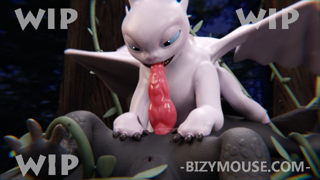 16:9 2019 3d_(artwork) bizymouse digital_media_(artwork) dragon dreamworks erection how_to_train_your_dragon knot light_fury male night_fury nubless penis scalie toothless western_dragon