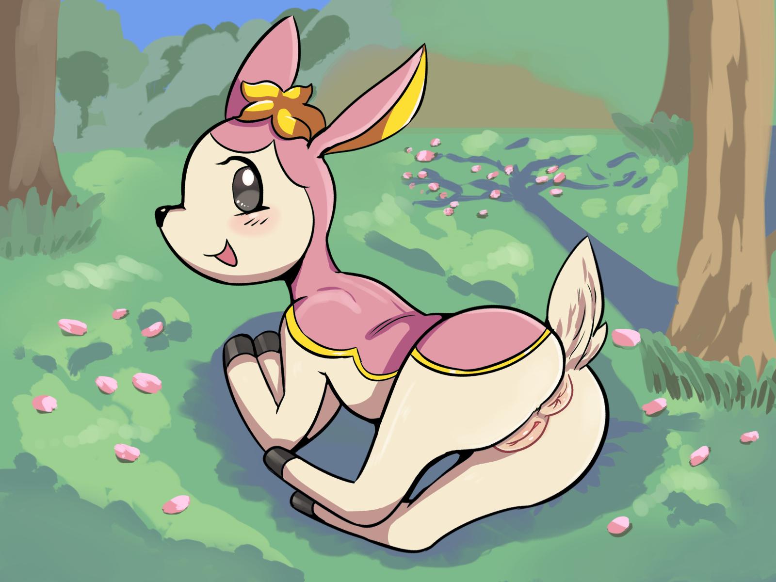 4:3 anus butt deerling dizzytizzy female feral hi_res looking_at_viewer nintendo pok&eacute;mon pok&eacute;mon_(species) pusy solo spring_deerling video_games