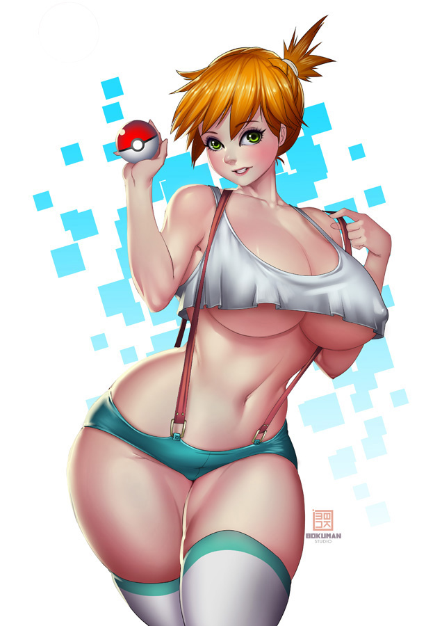 bokuman breasts creatures_(company) crop_top game_freak huge_breasts kasumi_(pokemon) large_ass large_breasts nintendo pokemon pokemon_(anime) pokemon_(classic_anime) tagme underboob