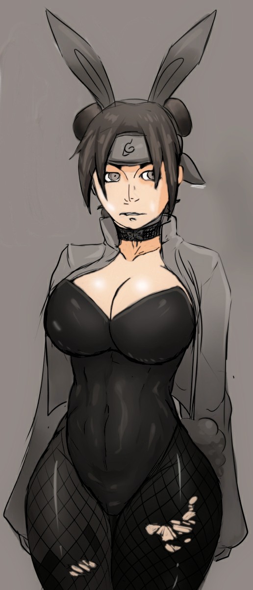 1girl breasts bunnysuit highres solo tenten