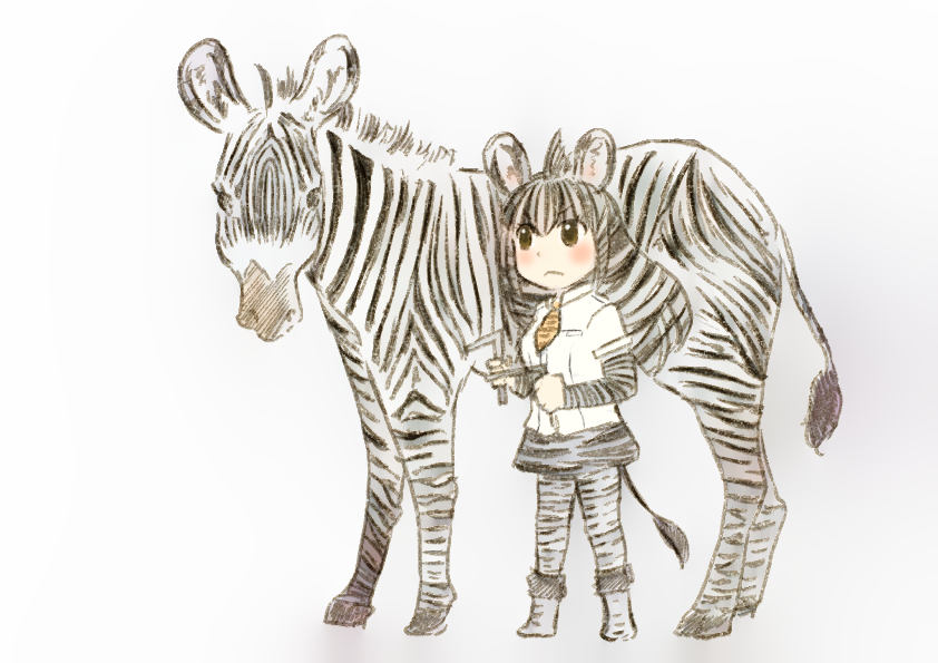 2019 ambiguous_gender animal_humanoid animal_print biped black_eyes black_fur black_hair black_stripes black_tail blush boots bottomwear breasts clothed clothing dowsing_rod dress_shirt duo equid equine equine_humanoid female feral footwear frown fully_clothed fur gr&eacute;vy's_zebra gr&eacute;vy's_zebra_(kemono_friends) hair holding_object hooves humanoid iceeye_ena japanese kemono_friends larger_ambiguous larger_feral legwear light_skin long_hair looking_at_viewer mammal mane multicolored_fur multicolored_hair muzzle_(marking) necktie pattern_clothing pockets quadruped serious shirt simple_background size_difference skirt smaller_female smaller_humanoid standing striped_clothing striped_fur striped_hair stripes tail_tuft tan_skin thigh_highs topwear tuft two_tone_fur two_tone_hair white_background white_clothing white_fur white_hair white_shirt white_topwear zebra zebra_humanoid zebra_print