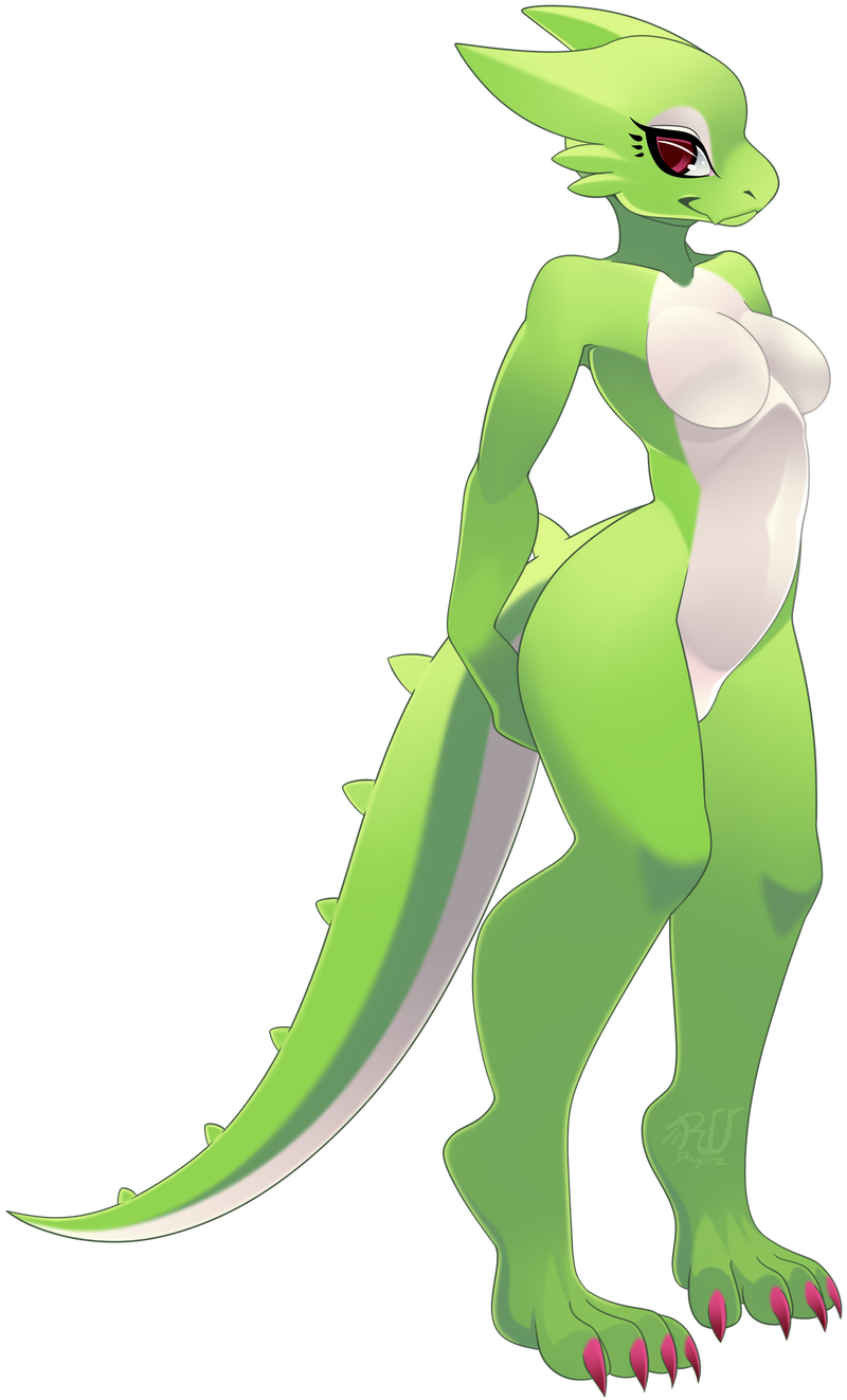 2019 4_toes alpha_channel anthro breasts digital_media_(artwork) female hi_res kobold lizard non-mammal_breasts phation red_eyes reptile scalie simple_background smile solo standing toes transparent_background