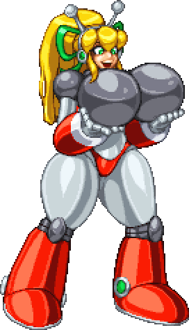 big_breasts blonde_hair breasts capcom casetermk green_eyes hair hair_ribbon humanoid low_res machine marvel_vs._capcom mega_man_(series) not_furry ribbons robot roll_(megaman) thick_thighs video_games