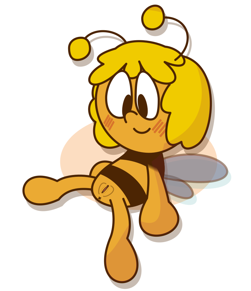 antennae_(anatomy) anus arthropod bee blonde_hair blush cat-twink female hair hymenopteran insect maya_the_bee pussy solo wings young