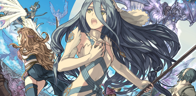 3girls aqua_(fire_emblem_if) blue_hair blue_legwear brown_hair day detached_sleeves dragon dress fingerless_gloves fire_emblem fire_emblem_if floating_hair gloves green_eyes hair_between_eyes headband holding holding_staff kazahana_(fire_emblem_if) long_hair long_sleeves mooncanopy multiple_girls open_mouth outdoors pegasus setsuna_(fire_emblem_if) shiny shiny_hair short_hair sleeveless sleeveless_dress staff strapless strapless_dress thighhighs very_long_hair white_dress white_gloves white_sleeves wyvern