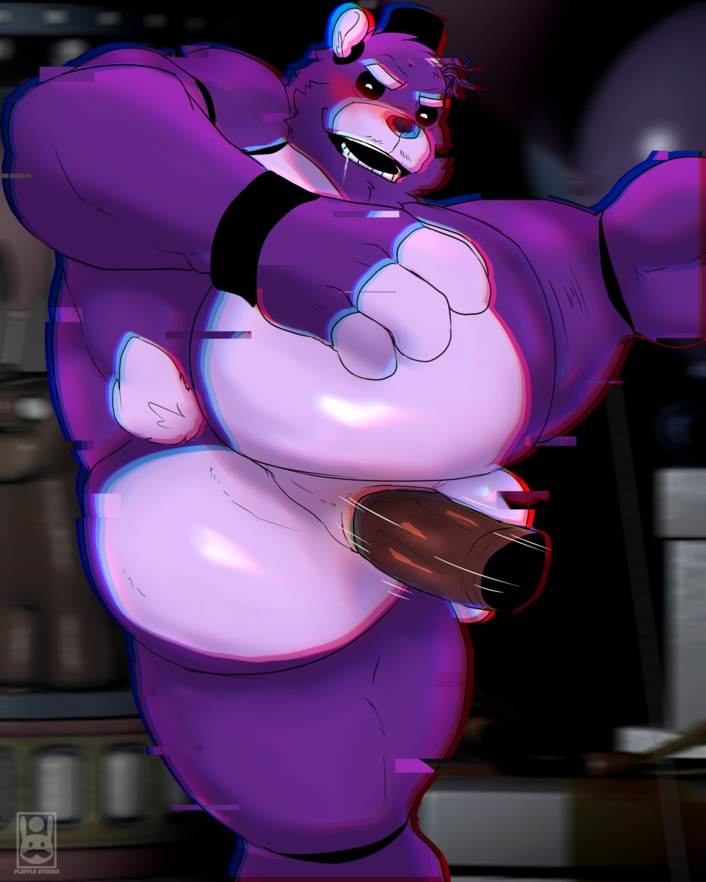 anal anal_penetration animatronic anthro anus balls barazoku big_butt blush bonicfan123 bubble_butt butt close-up clothing disembodied_penis drooling duo erection five_nights_at_freddy's five_nights_at_freddy's_2 from_behind_(disambiguation) from_behind_position fur hand_on_butt hat headgear headwear hi_res machine male male_focus mammal muscular muscular_male nude open_mouth penetration penis presenting presenting_anus presenting_hindquarters raised_leg robot saliva sex shadow shadow_freddy_(fnaf) smile solo_focus spread_legs spreading teeth thick_thighs top_hat ursid video_games wire