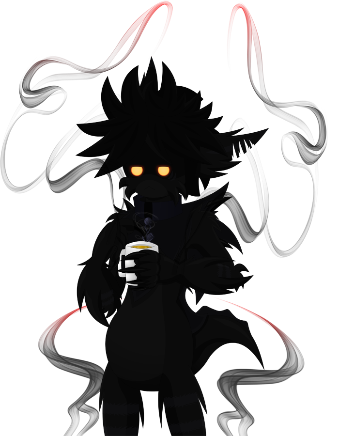 anthro aura black_aura black_body black_fur black_hair coffee_cup container cup deishun ears_back evil_look fan_character fur hair heartless kingdom_hearts male monster pivoted_ears scar serious_face smoke solo spines square_enix tail yellow_eyes zarjhan_mary