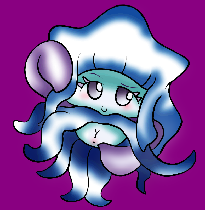 anus beeartist blue_skin cephalopod fak&eacute;mon female marine mimimie mollusk nintendo pok&eacute;mon pok&eacute;mon_clover purple_eyes pussy smile solo squid tentacles video_games